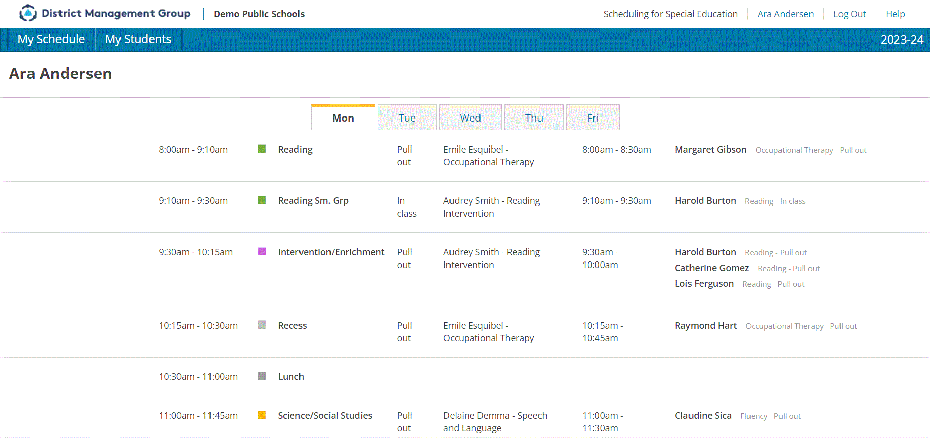 New! Homeroom teachers can access student services schedules – DMGroup ...